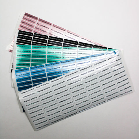 Etiquettes adhésives de scellage 40x10mm - Paquet de 1000