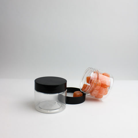 Bocal plastique couvercle lisse 50ml - Lot de 100 pcs