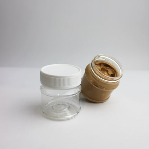 Bocal plastique couvercle strié 50ml - Lot de 100 pcs